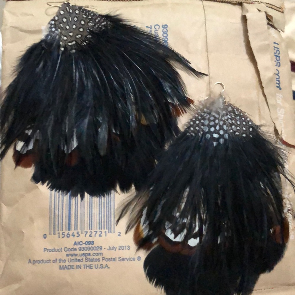 Custom feather earrings